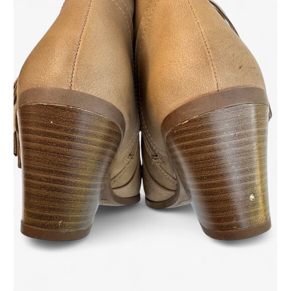 Sam Edelman Womens Leah Ankle Bootie Boot 8.5 M Tan Fringe Side Zip READ - Picture 7 of 10